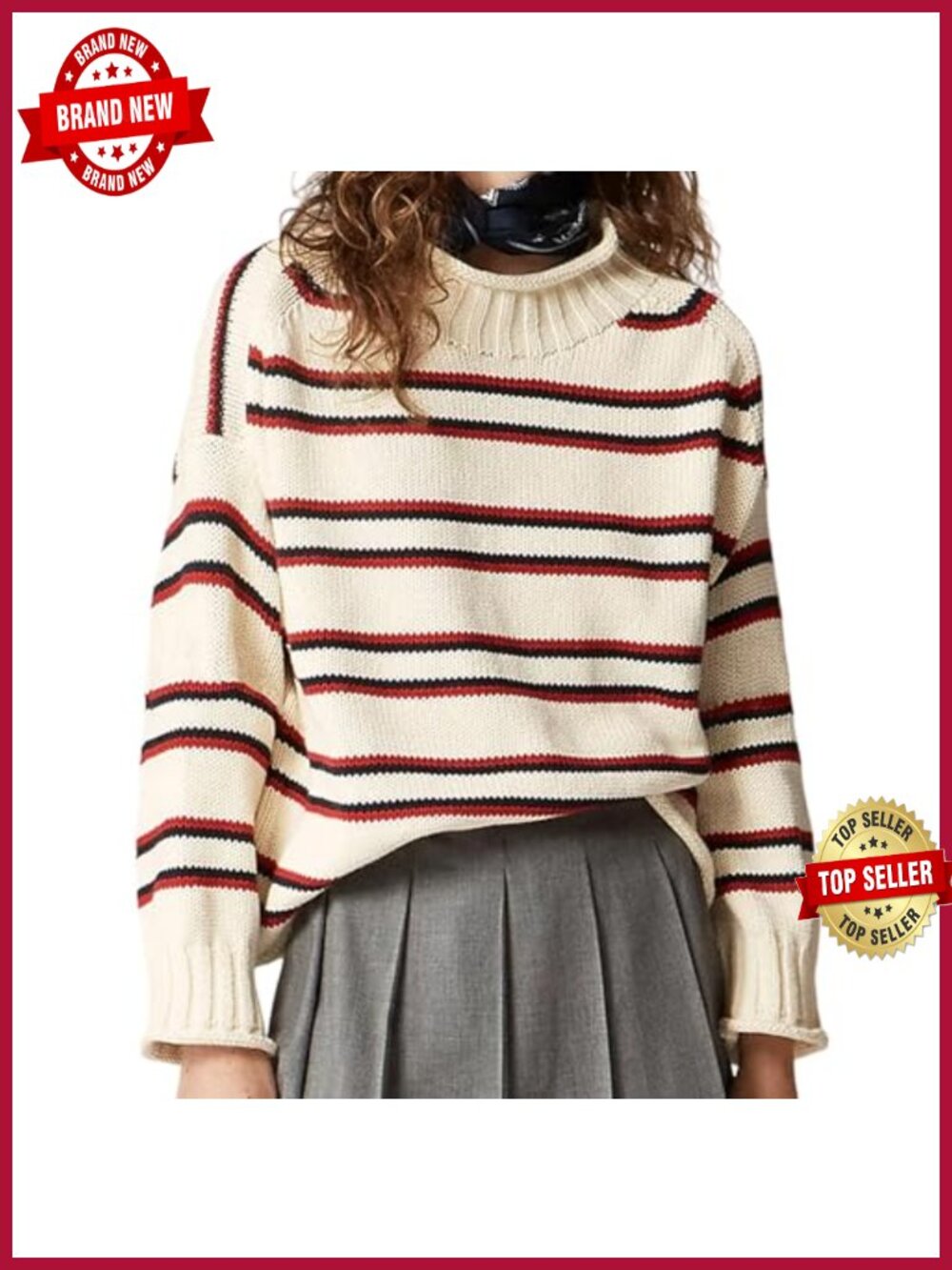 Women's Oversized Roll Neck Sweater Long Sleeve Pullover Fall Casual